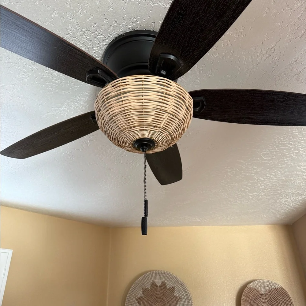 Natural Rattan Ceiling Fan Light Cover - Neutral